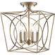 Tracy 4 Light 12 inch Painted Modern Gold Indoor Semi-Flush Ceiling Light